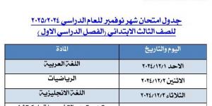 تعليم الجيزة تعلن الجداول "المعدلة" لامتحانات شهر نوفمبر 2024 - ستاد العرب