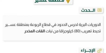 إحباط تهريب (80) كجم من القات بـ"الربوعة" - ستاد العرب