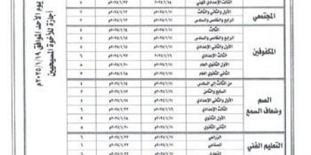 جدول امتحانات المرحلة الابتدائية محافظة الدقهلية 2025، اعرف المواعيد - ستاد العرب