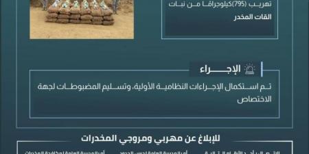 حرس الحدود بعسير يحبط تهريب (795) كيلوجرامًا من القات المخدر - ستاد العرب