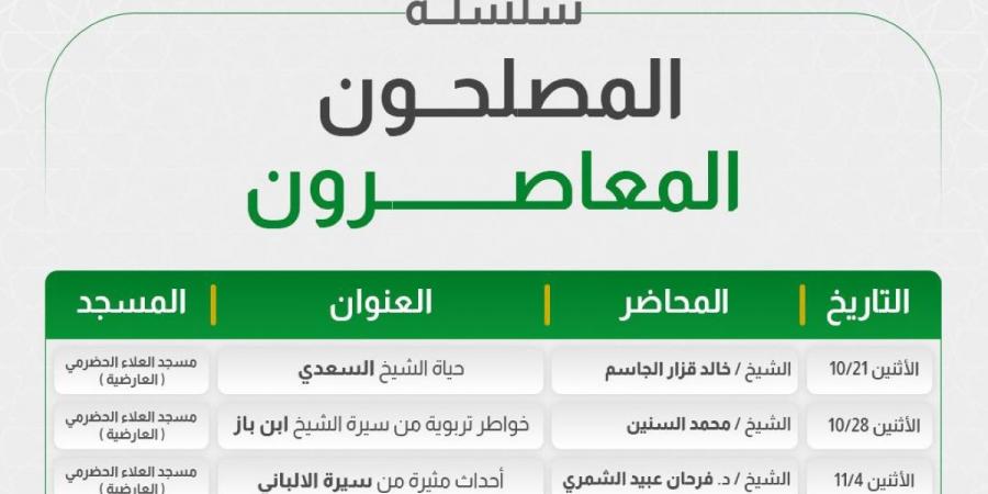 «التراث» تنظم محاضرات «المصلحون المعاصرون» - ستاد العرب