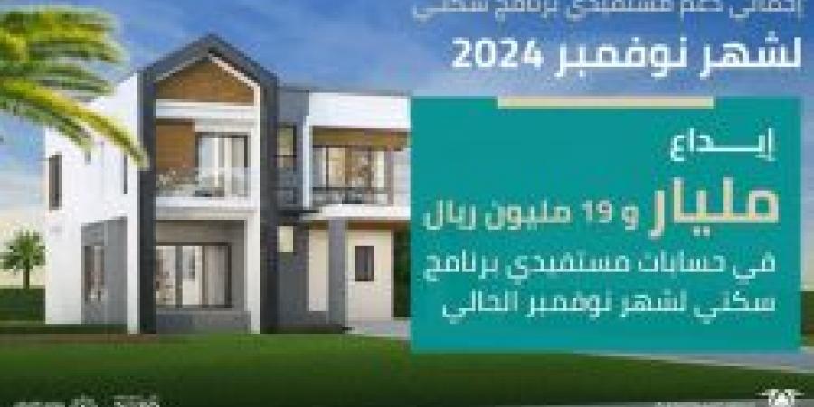 عاجل .. إيداع أكثر من مليار ريال في حسابات مستفيدي "سكني" لشهر نوفمبر 2024 - ستاد العرب