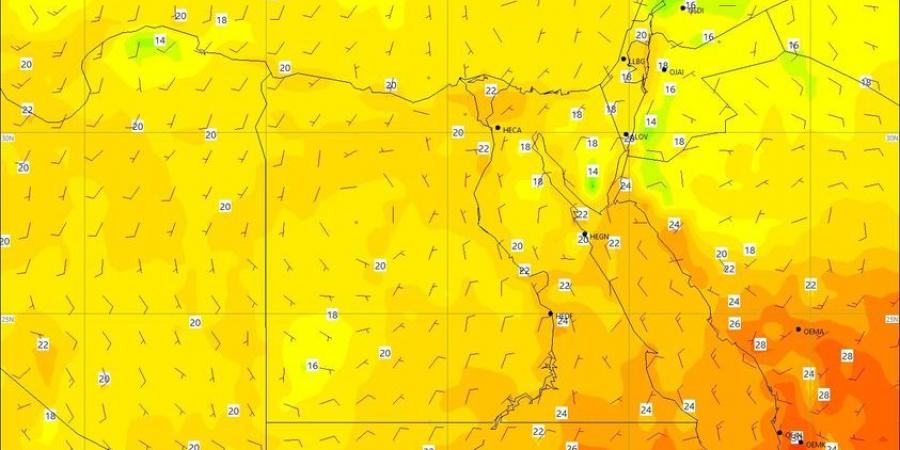 طقس وجه قبلي، درجات الحرارة في الصعيد أسيوط وسوهاج وأسوان والأقصر وقنا - ستاد العرب