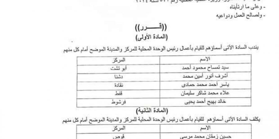 بالأسماء..
      محافظ
      قنا
      يعتمد
      حركة
      تنقلات
      جديدة
      لرؤساء
      المدن
      ونوابهم - ستاد العرب