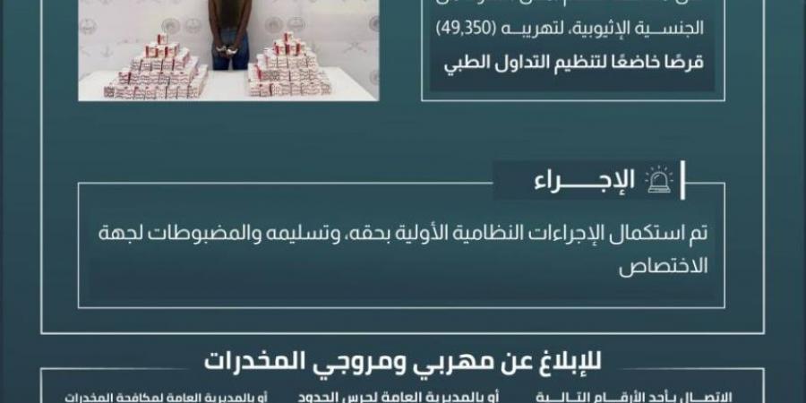 حرس الحدود بعسير يقبض على مخالف لنظام أمن الحدود لتهريبه (49,350) قرصًا خاضعًا لتنظيم التداول الطبي - ستاد العرب