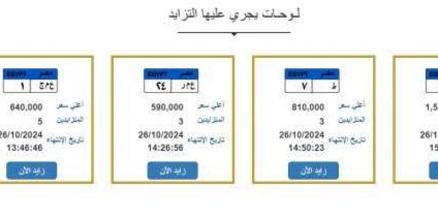 تقترب
      من
      نصف
      مليون
      جنيه..
      أسعار
      اللوحات
      المميزة
      للسيارات
      في
      مزاد
      المرور - ستاد العرب