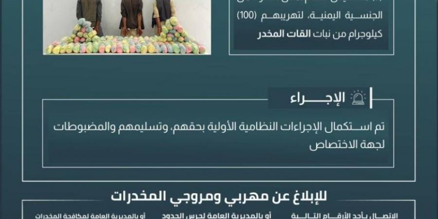 حرس الحدود بجازان يقبض على 3 مخالفين لنظام أمن الحدود لتهريبهم 100 كيلوجرام من نبات القات المخدر - ستاد العرب