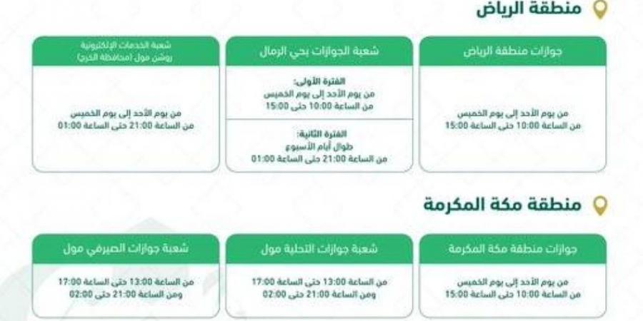 الجوازات تعلن مواعيد العمل الرسمية خلال شهر رمضان - ستاد العرب