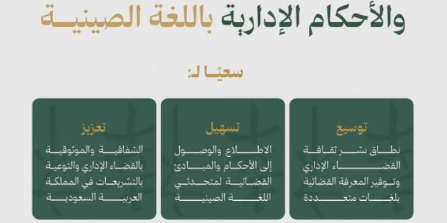 ديوان المظالم يطلق مجموعة المبادئ والأحكام الإدارية باللغة الصينية - ستاد العرب