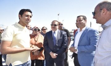 تمهيدا لافتتاحه.. محافظ بورسعيد يتفقد المنطقة المحيطة بكوبري النصر العائم 2